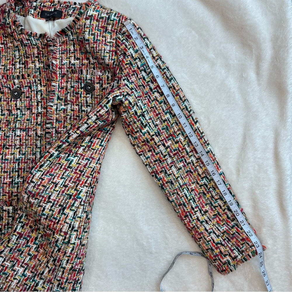 Talbots NWT Candy Tweed Fringe Topper Blazer Size 6‎ - Picture 13 of 14